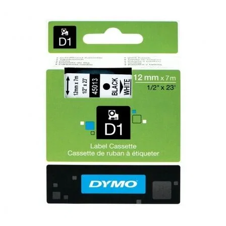 Dymo Cinta D1 12mm x 7m Blanco sobre negro Dymo Cinta D1 12mm x 7m Blanco sobre negro